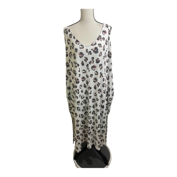 Nicole miller New York womens double Vneck leopard pullover midi dress3X… - Picture 1 of 10